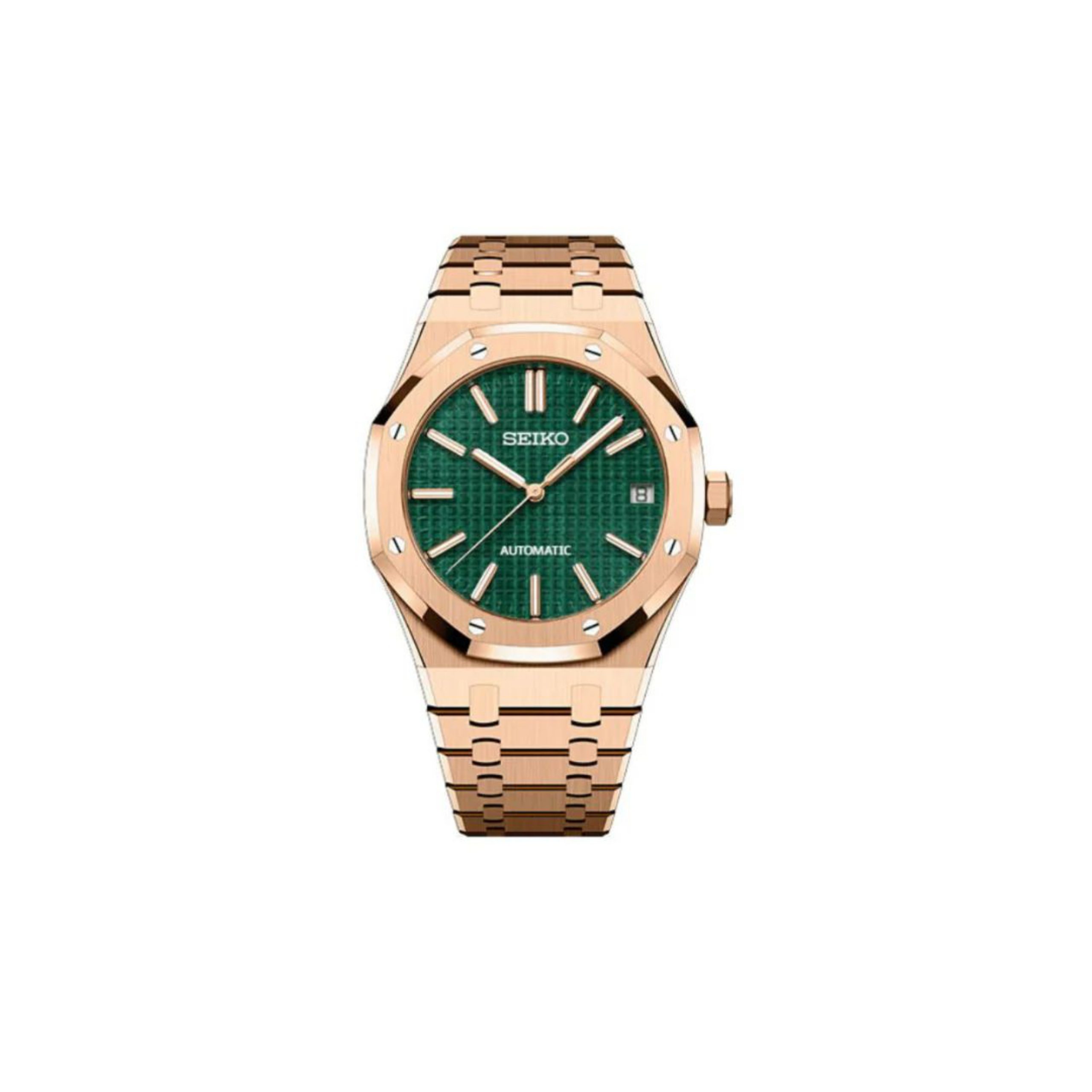 Octagonal Rose Gold Green